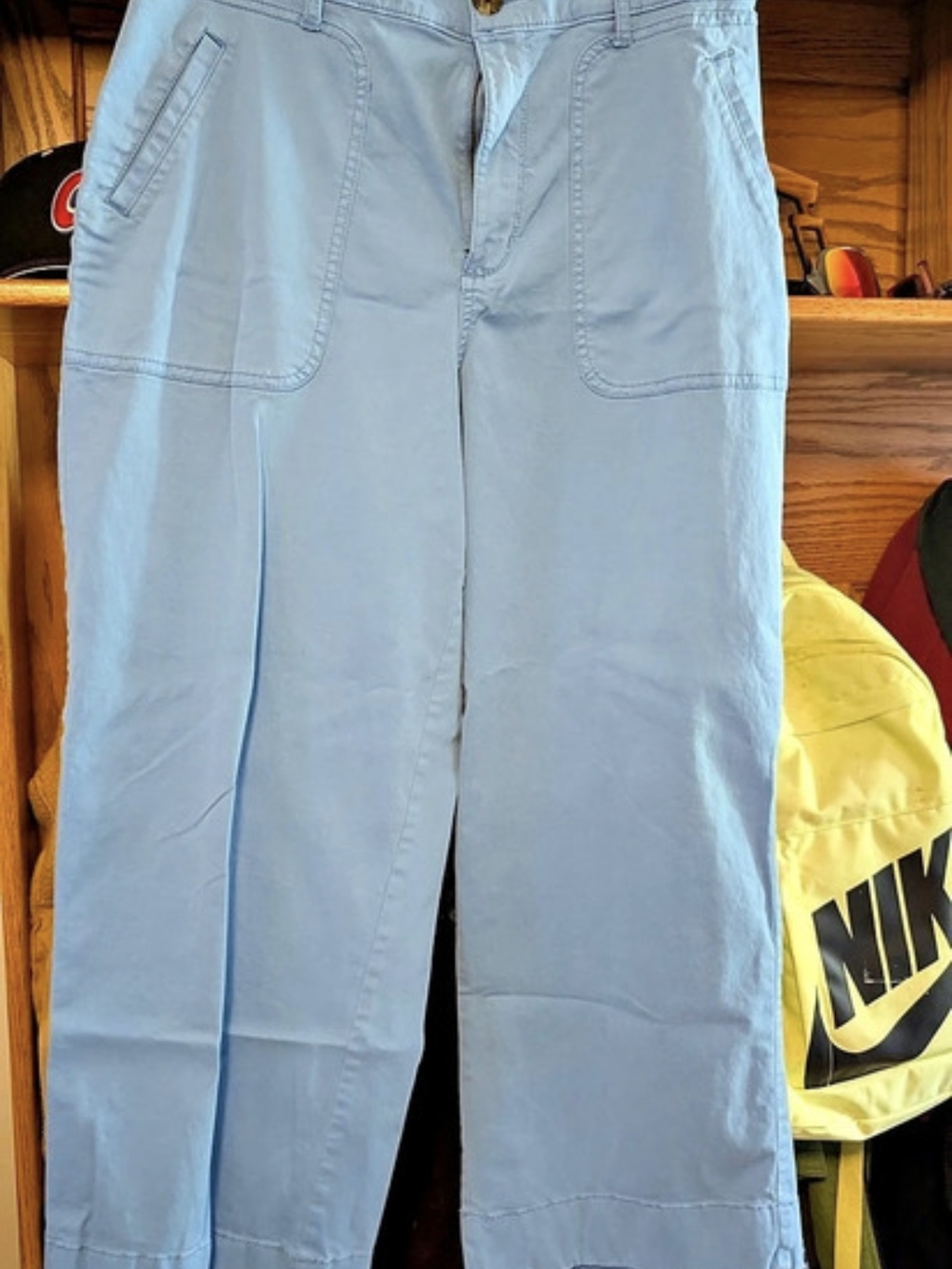 Blue Straight Leg Pants Size Large Like New